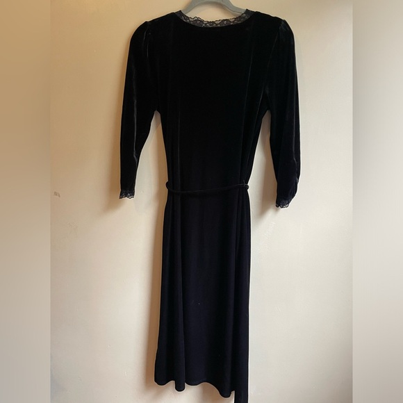 Apt 9 dark romantic lace trim midi velour dress size M stretch whimsigoth witchy - Picture 9 of 13